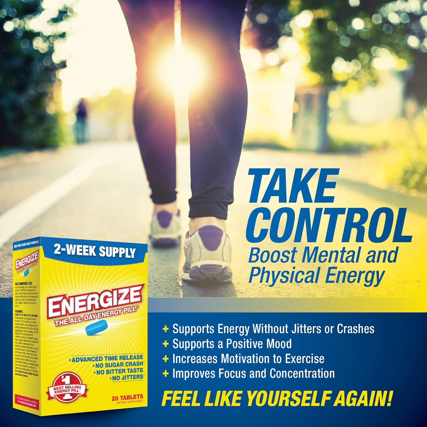 iSatori Energize Caffeine Pills - Powerful Energy Boost in a Bottle (28 Tablets)