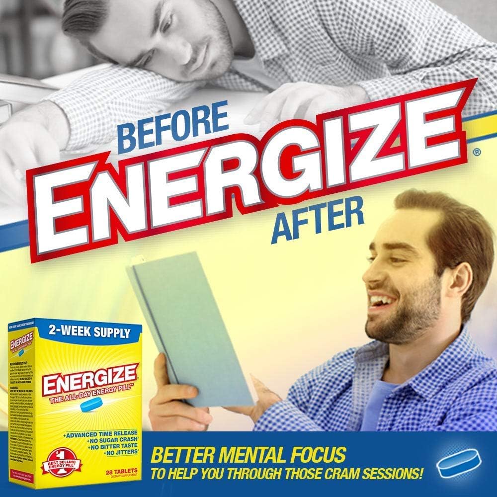 iSatori Energize Caffeine Pills - Powerful Energy Boost in a Bottle (28 Tablets)