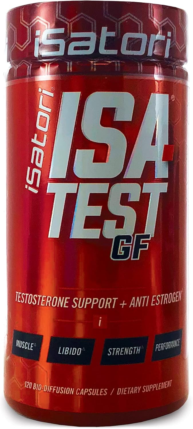 iSatori ISA-Test GF High Performance - 120 Capsules for Strength and Muscle Mass Gain - Hardcore Training for Exercise and Sports - Gluten-Free Anti-Estrogen Complex