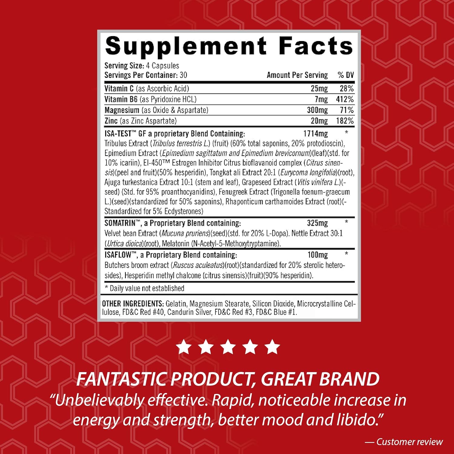 iSatori ISA-Test GF High Performance - 120 Capsules for Strength and Muscle Mass Gain - Hardcore Training for Exercise and Sports - Gluten-Free Anti-Estrogen Complex