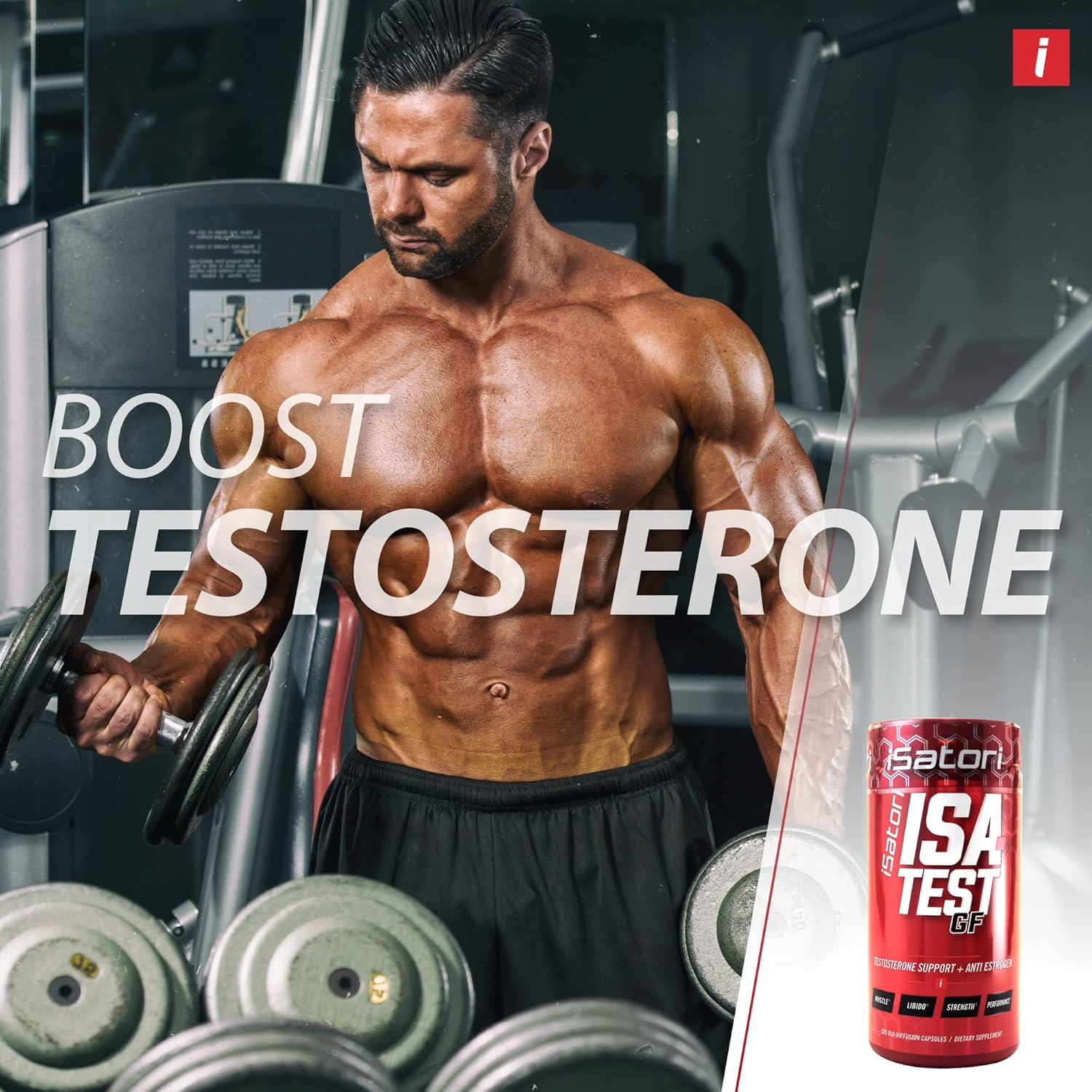 iSatori ISA-Test GF High Performance - 120 Capsules for Strength and Muscle Mass Gain - Hardcore Training for Exercise and Sports - Gluten-Free Anti-Estrogen Complex
