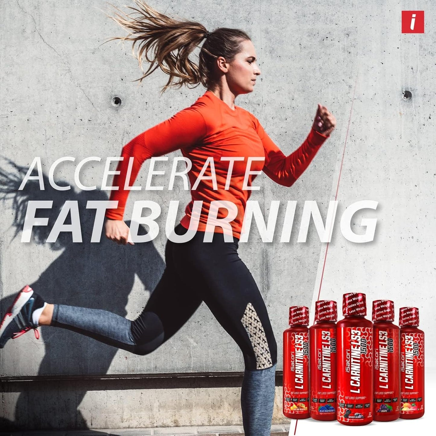 iSatori L-Carnitine LS3 1500 Liquid Supplement - Acetyl L-Carnitine, L-Tartrate, Stimulant-Free Pre Workout - Grape Flavor, Keto-Friendly - 32 Servings