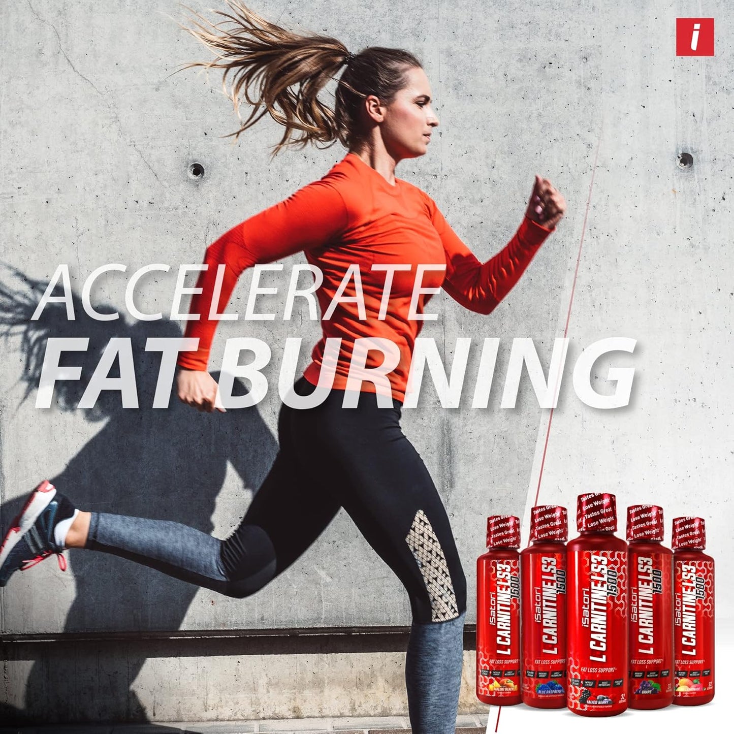 iSatori L-Carnitine LS3 1500 Liquid Supplement with Acetyl & Tartrate, Stimulant-Free Energy, Keto-Friendly, Blue Raspberry Flavor - 32 Servings