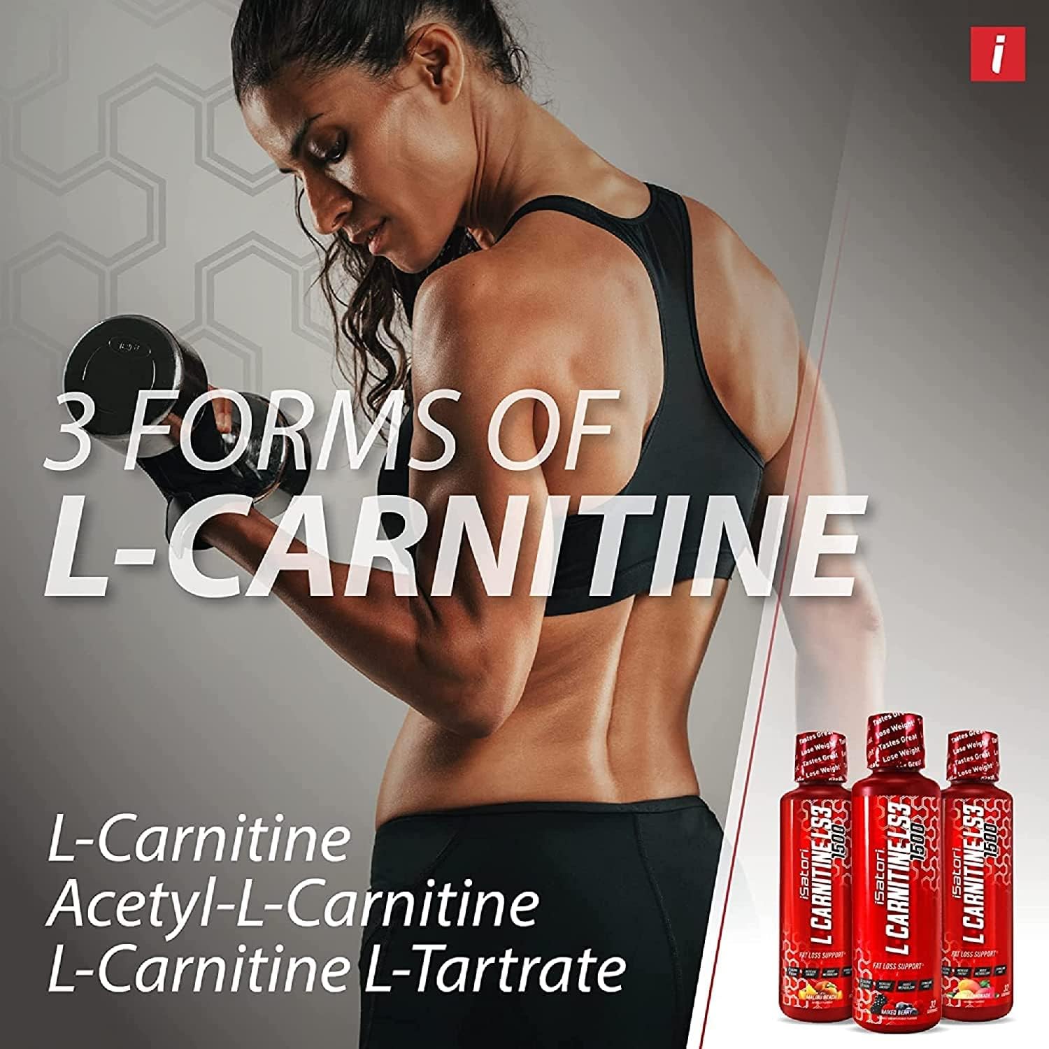 iSatori L-Carnitine LS3 3000 Liquid Supplement - Acetyl L-Carnitine, L-Tartrate, Stimulant-Free Pre-Workout, Keto-Friendly, Bombsicle Flavor - 32 Servings