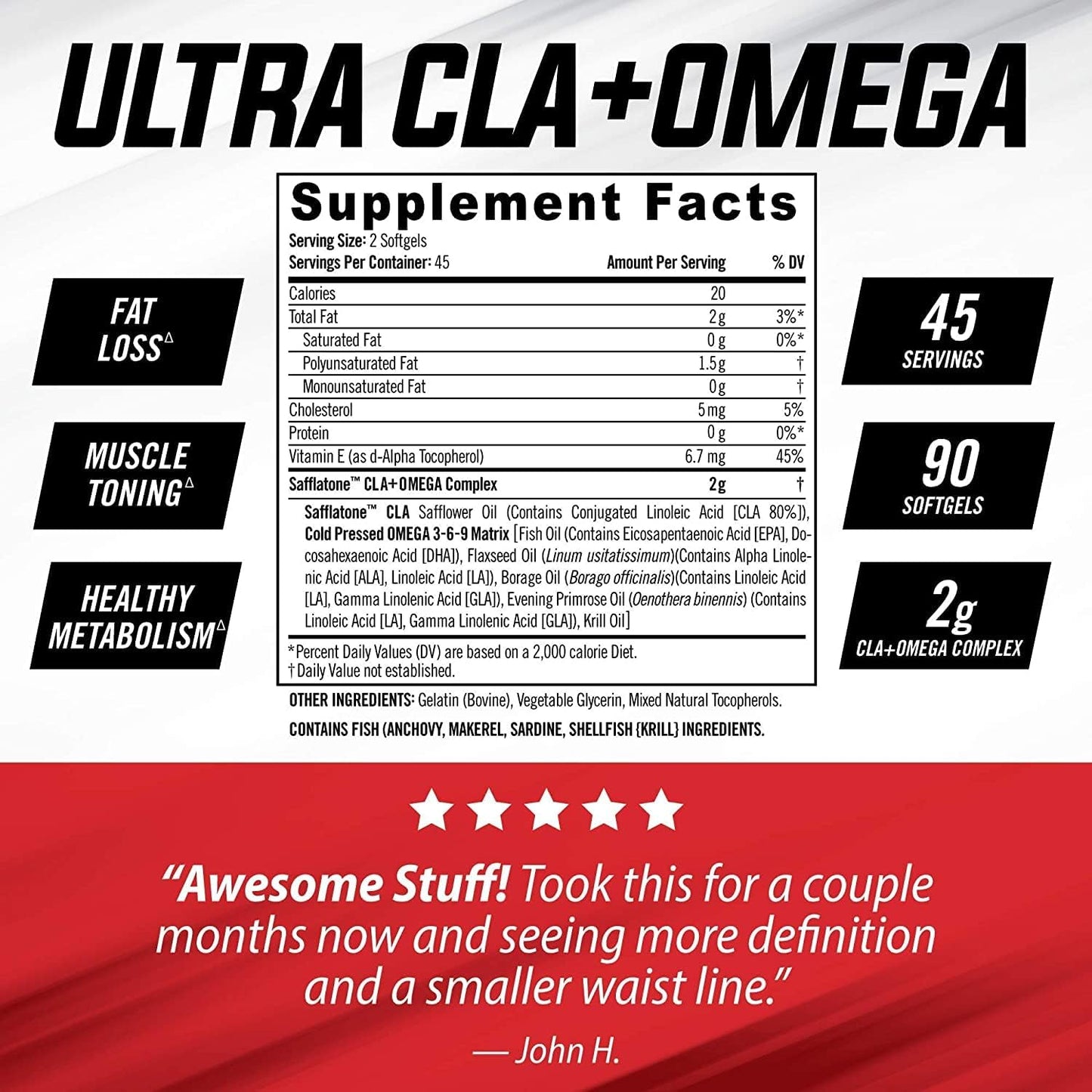 iSatori Malibu Beach L-Carnitine LS3 1500mg & Ultra CLA Combo - 32 Servings & 90 Softgels