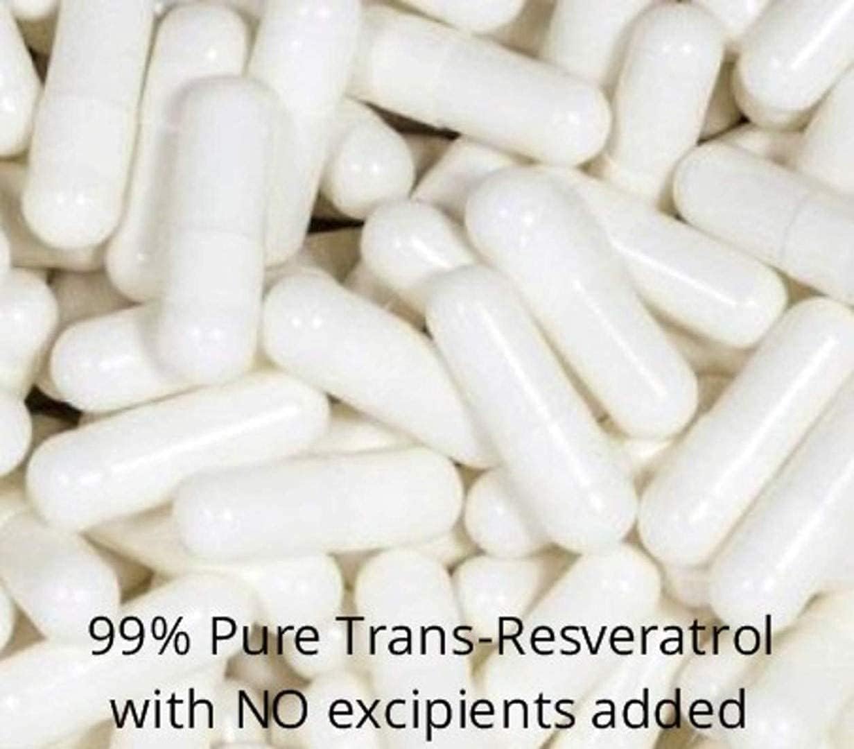 Isolate Trans-Resveratrol Capsules - 500mg, 120 Count, Pharmaceutical Grade, 99% Pure, Micronized, Purity Certified, No Fillers