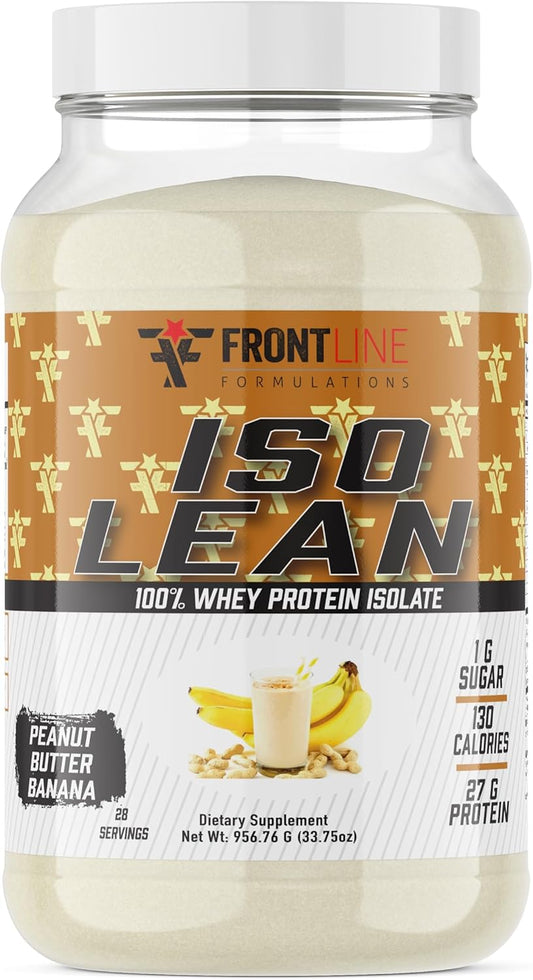 Isolean Whey Protein Isolate - Fast Absorption, Low Sugar, 25g Per Serving - Peanut Butter Banana Flavor - 28 Servings.