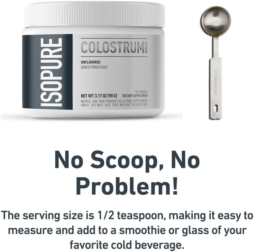 Isopure Bundle: Bovine Colostrum & Collagen Peptides Powder with Vitamin C & Biotin - 90 Servings & 14 Servings, Unflavored