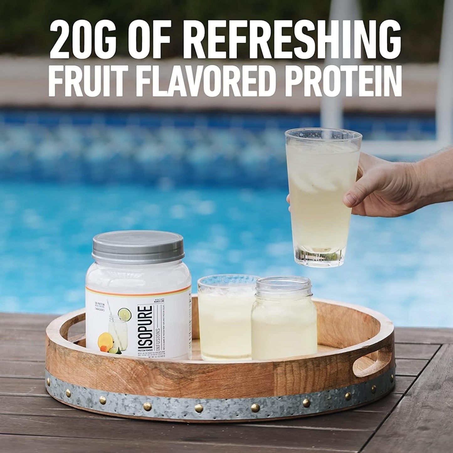 Isopure Clear Whey Isolate Protein Powder - Tropical Punch Flavor, 1.9 lbs, 20g Protein, Lactose & Gluten Free