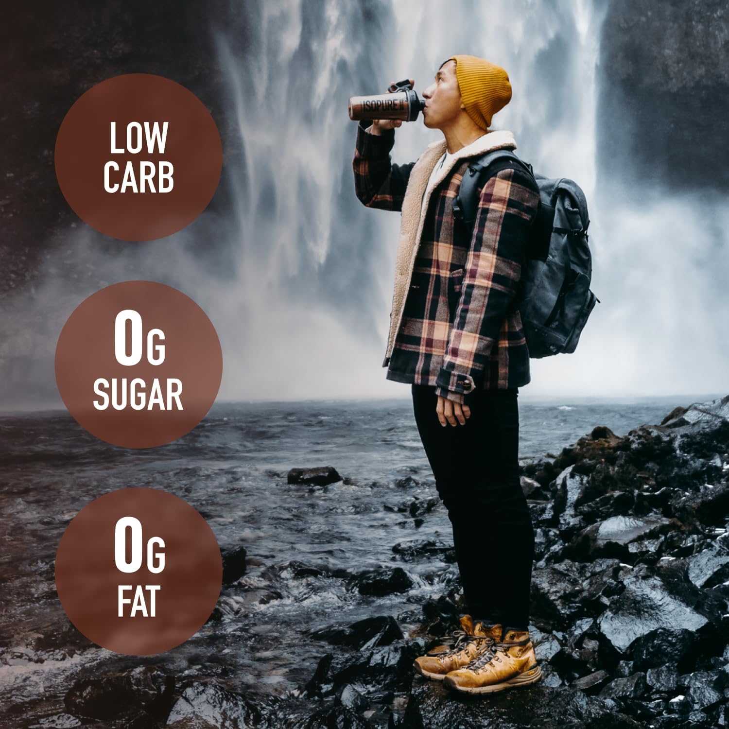 Isopure Low Carb Dutch Chocolate Whey Isolate Protein Powder - 25g Protein, 3 lbs, Lactose & Gluten Free, With Vitamins - 41 Servings