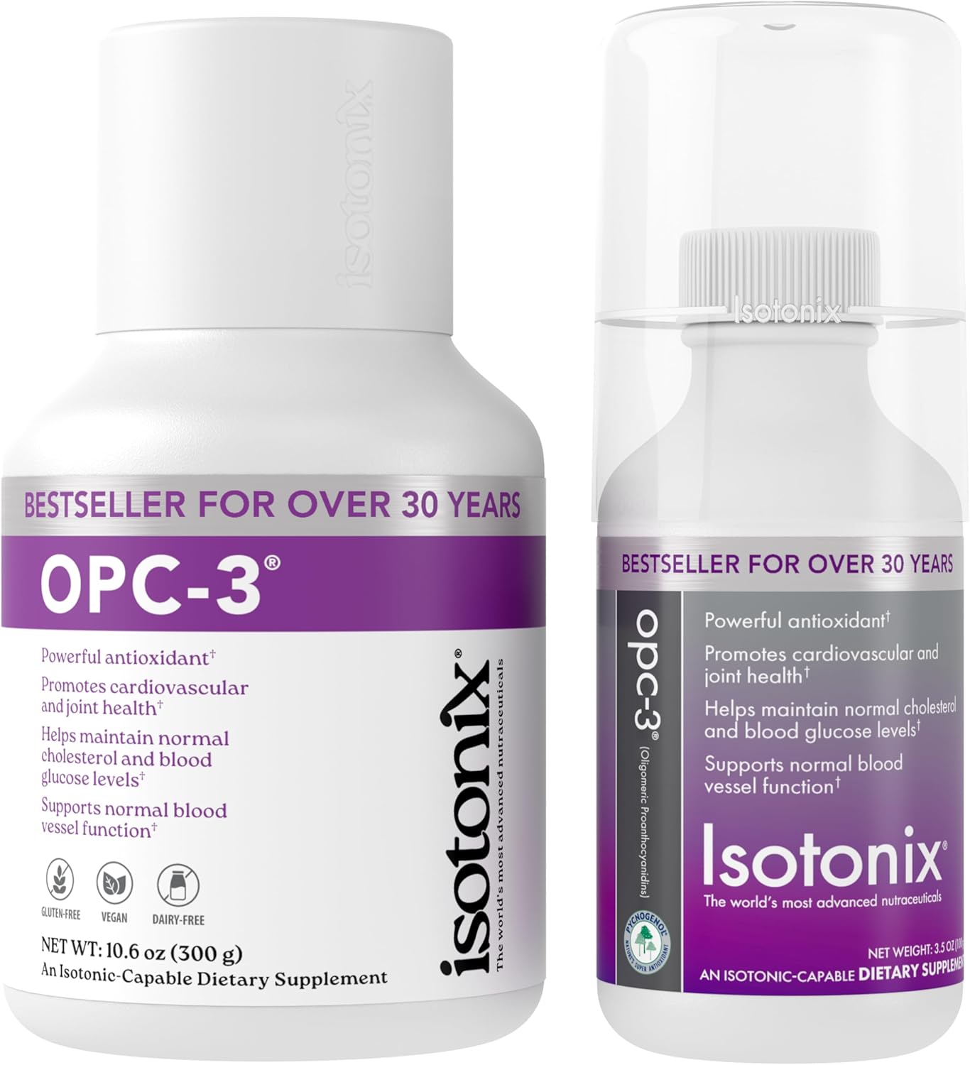 Isotonix OPC-3 Antioxidant Supplement - Pycnogenol, Grape Seed, Bilberry, Red Wine & Pine Bark Extracts - Heart & Circulatory Support - 90 Servings