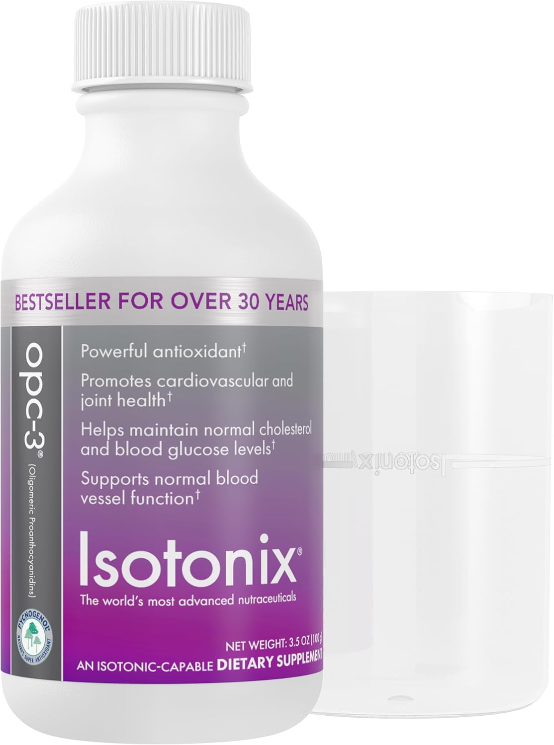 Isotonix OPC-3 Antioxidant Supplement with Pycnogenol, Grape Seed, Bilberry, Red Wine, and Pine Bark Extracts for Heart and Circulatory Support - 30 Servings