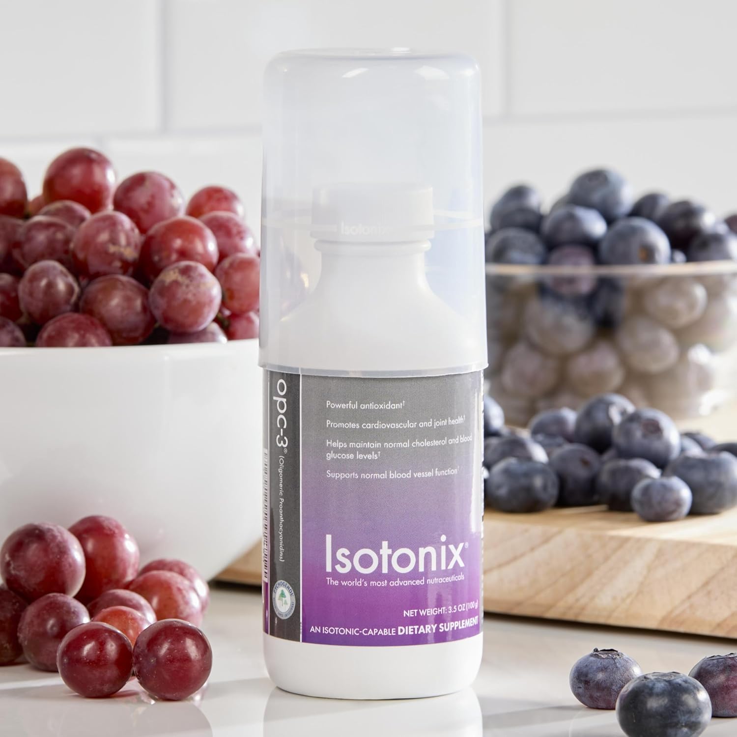 Isotonix OPC-3 Antioxidant Supplement with Pycnogenol, Grape Seed, Bilberry, Red Wine, and Pine Bark Extracts for Heart and Circulatory Support - 30 Servings