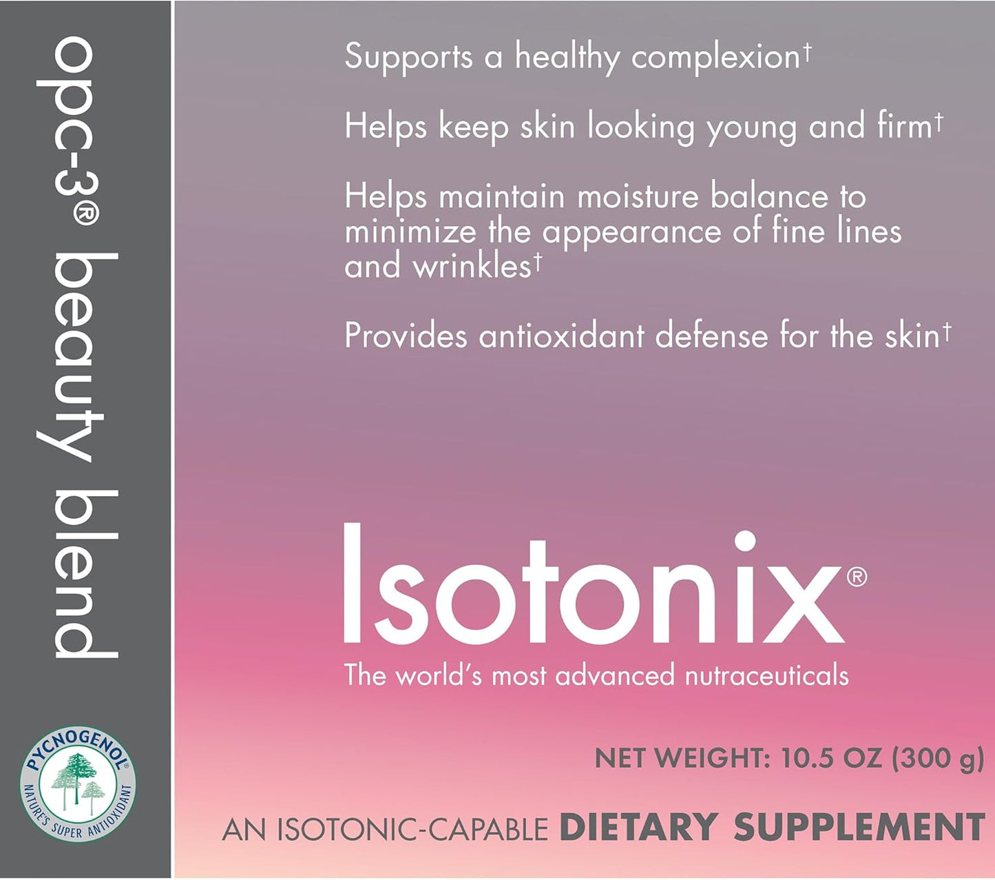 Isotonix OPC-3 Beauty Blend for Healthy Skin, Hair & Nails - Collagen, Antioxidants, Grape Seed, Red Wine, Pine Bark, Hyaluronic Acid - Isotonic Drink Mix