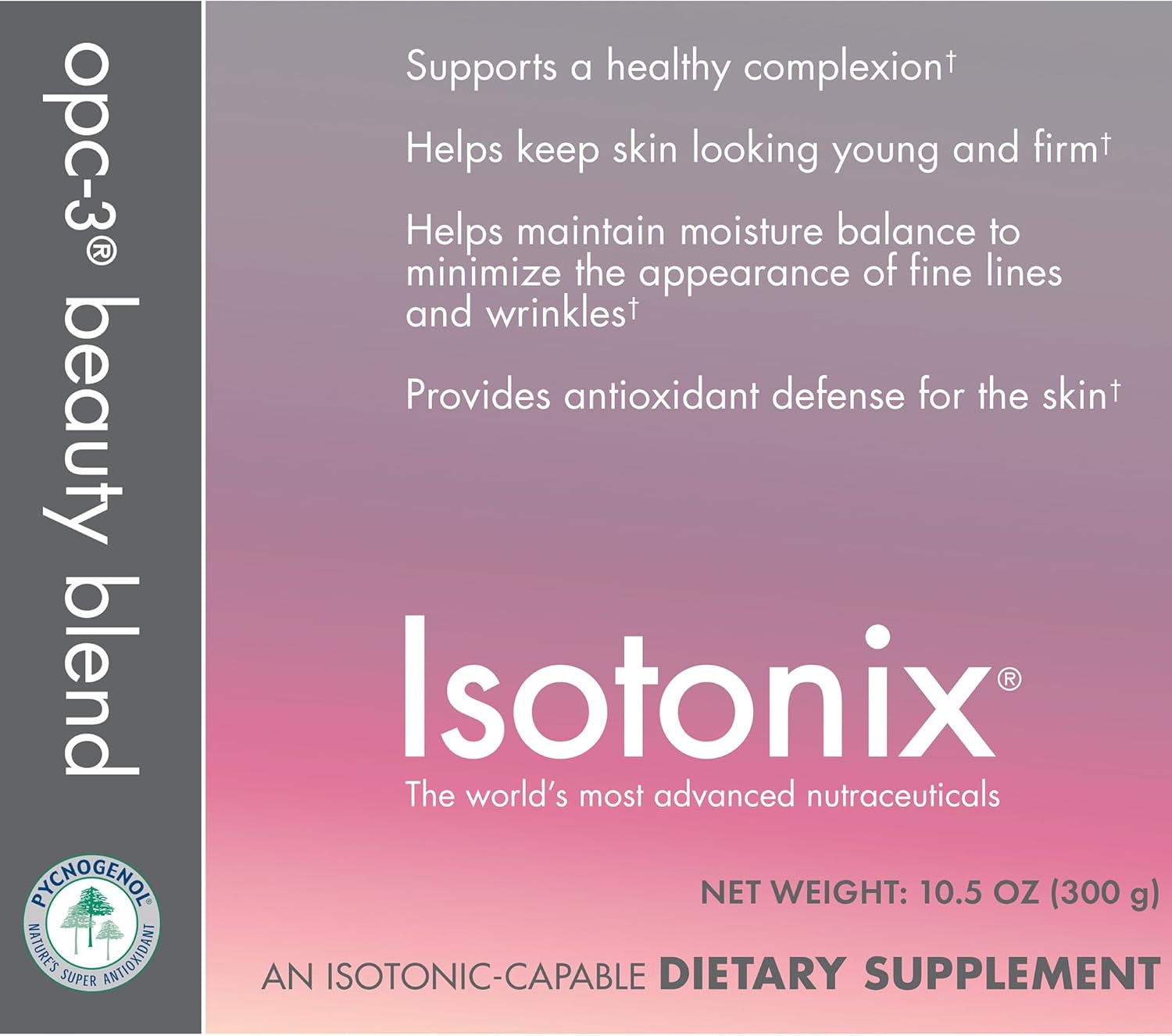 Isotonix OPC-3 Beauty Blend for Healthy Skin, Hair & Nails - Collagen, Antioxidants, Grape Seed, Red Wine, Pine Bark, Hyaluronic Acid - Isotonic Drink Mix