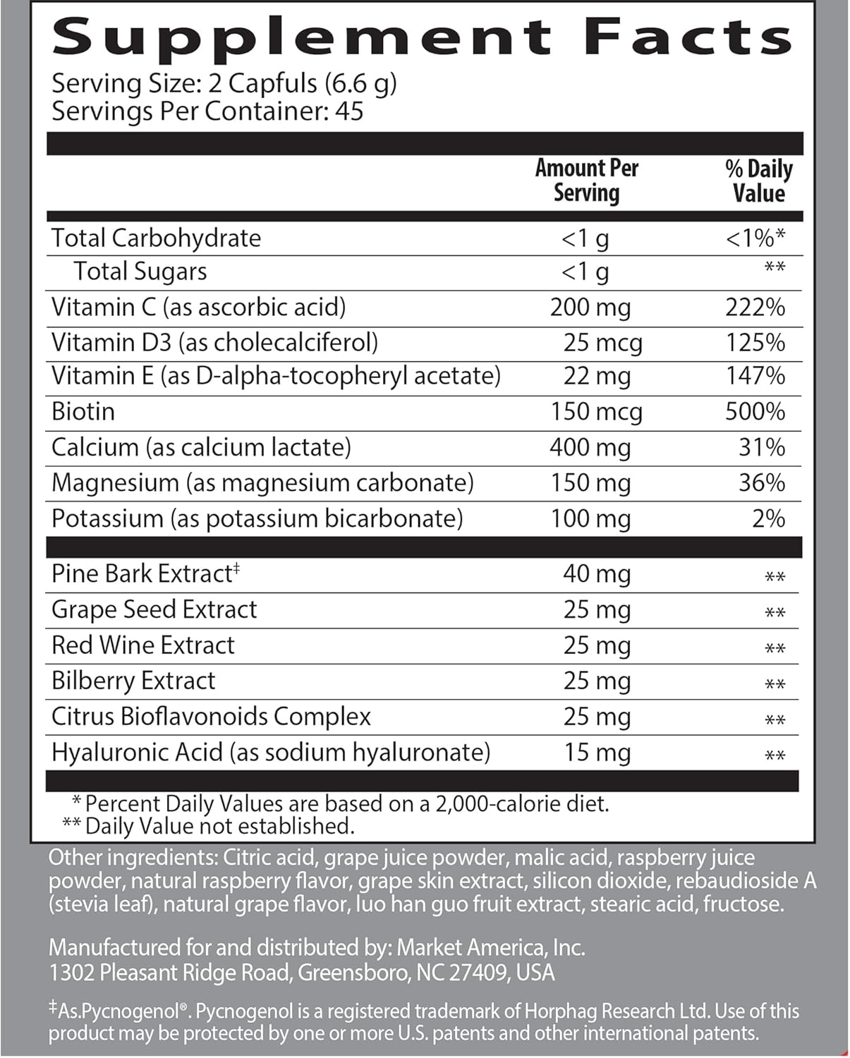 Isotonix OPC-3 Beauty Blend for Healthy Skin, Hair & Nails - Collagen, Antioxidants, Grape Seed, Red Wine, Pine Bark, Hyaluronic Acid - Isotonic Drink Mix