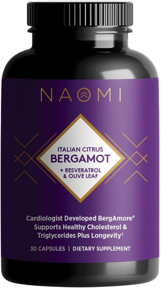 Italian Citrus Bergamot & Resveratrol Supplement for Healthy Cholesterol & Cellular Function, Developed by Cardiologist, 30-Day Supply