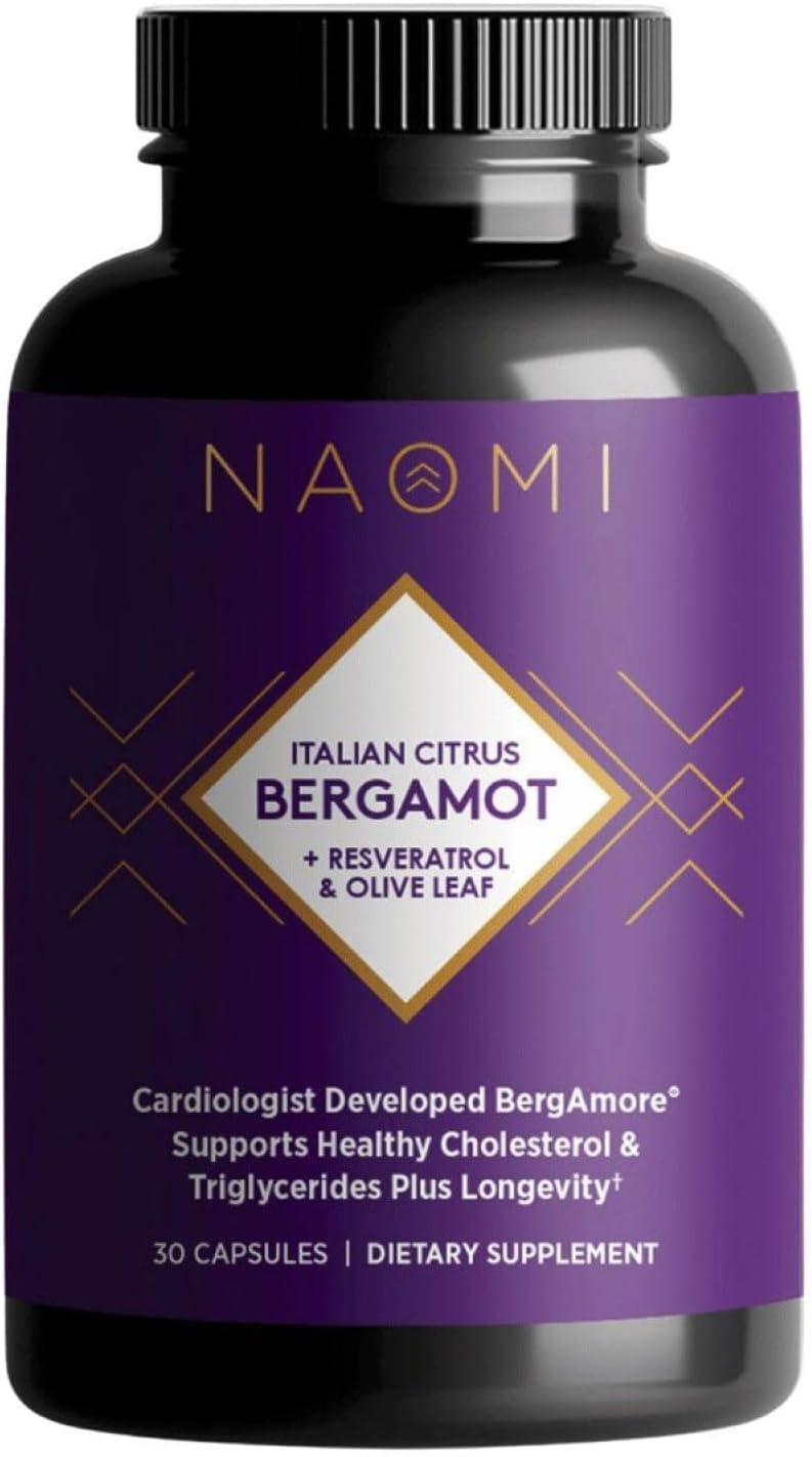 Italian Citrus Bergamot & Resveratrol Supplement for Healthy Cholesterol & Cellular Function, Developed by Cardiologist, 30-Day Supply