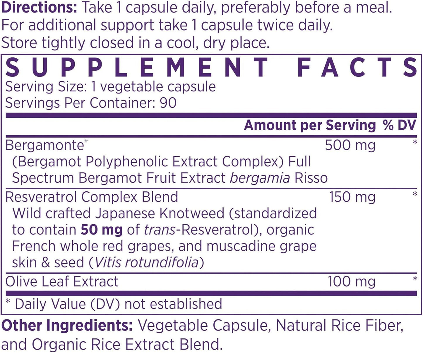Italian Citrus Bergamot with Resveratrol for Healthy Cholesterol and Cellular Function - Developed by Cardiologist, 90-Day Supply