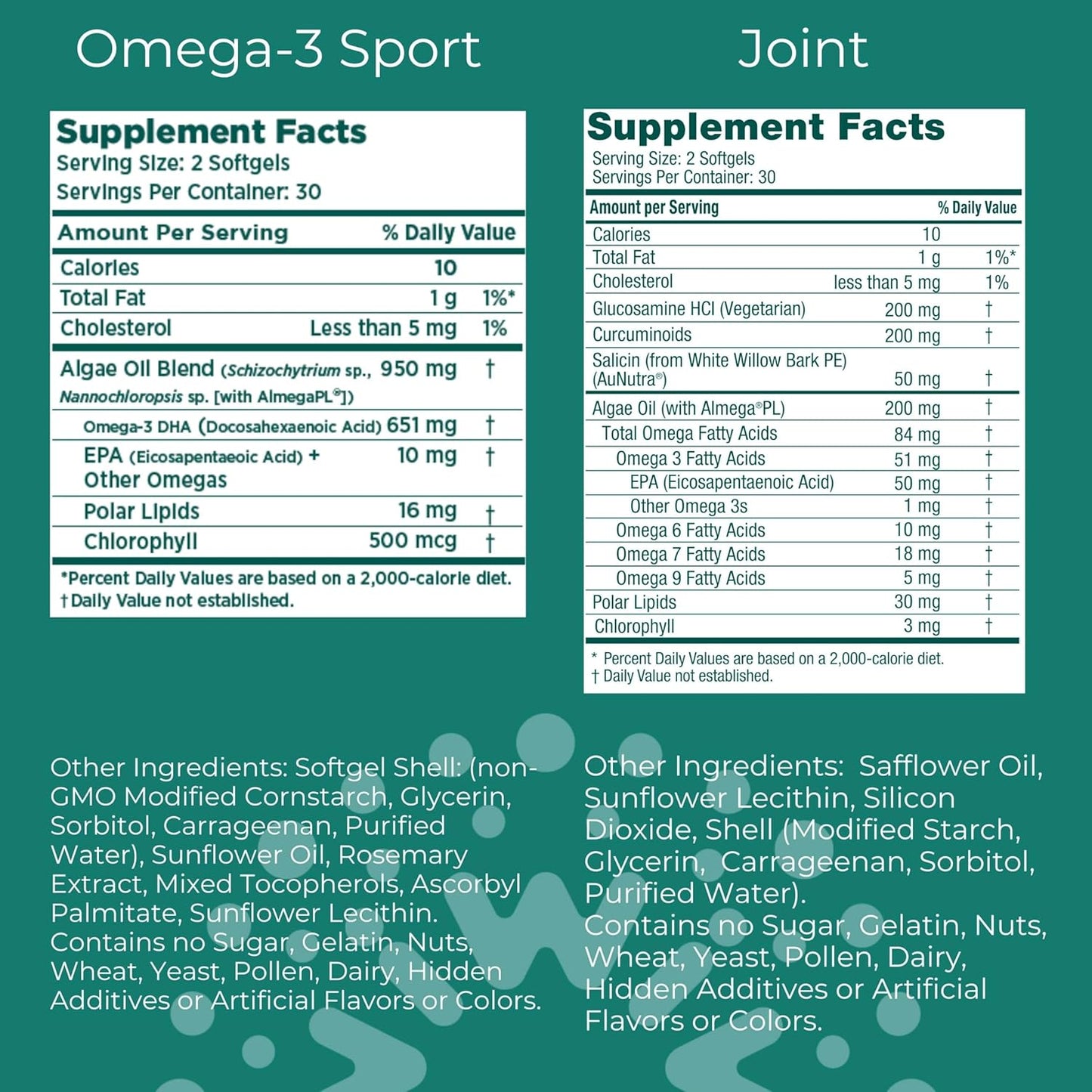 iwi Omega-3 Sport & Joint Bundle - 30 Servings Vegan Algae Omega-3, Krill & Fish Oil Alternative