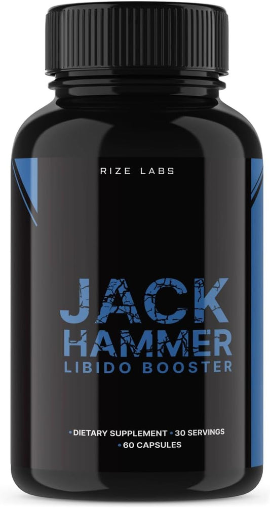 Jack Hammer Libido Booster Supplement - Powerful All Natural Formula for Men - Boost Performance - 60 Capsules