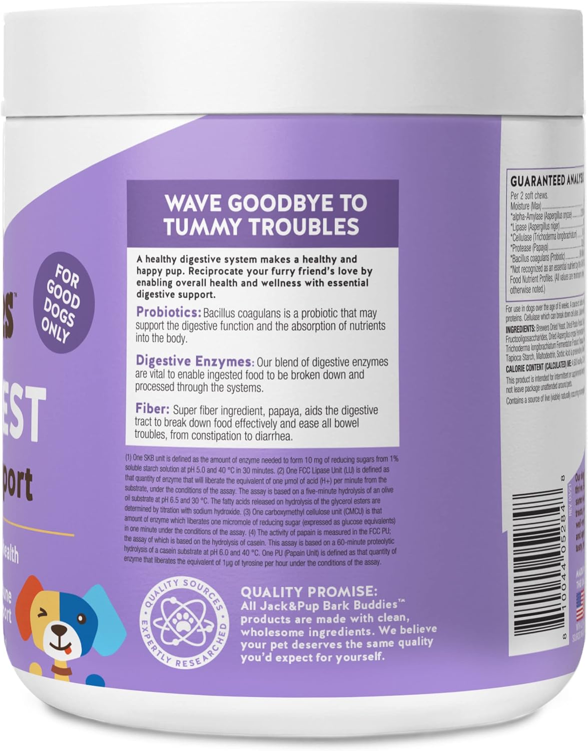 Jack & Pup Probiotic Chews for Small to Medium Dogs - Pet Probiotics for Puppies (60ct)