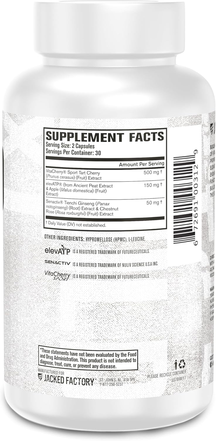 Jacked Factory Build-XT for Women with VitaCherry, ElevATP, & Senactiv - Muscle Growth Supplement for Women - 60 Count