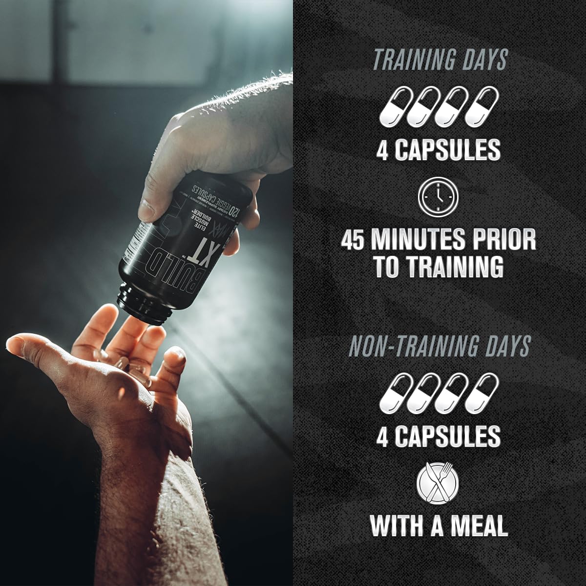 Jacked Factory Build-XT Max Muscle Builder - ATP Supplement for Muscle Recovery, Growth, & Endurance - 120 Count