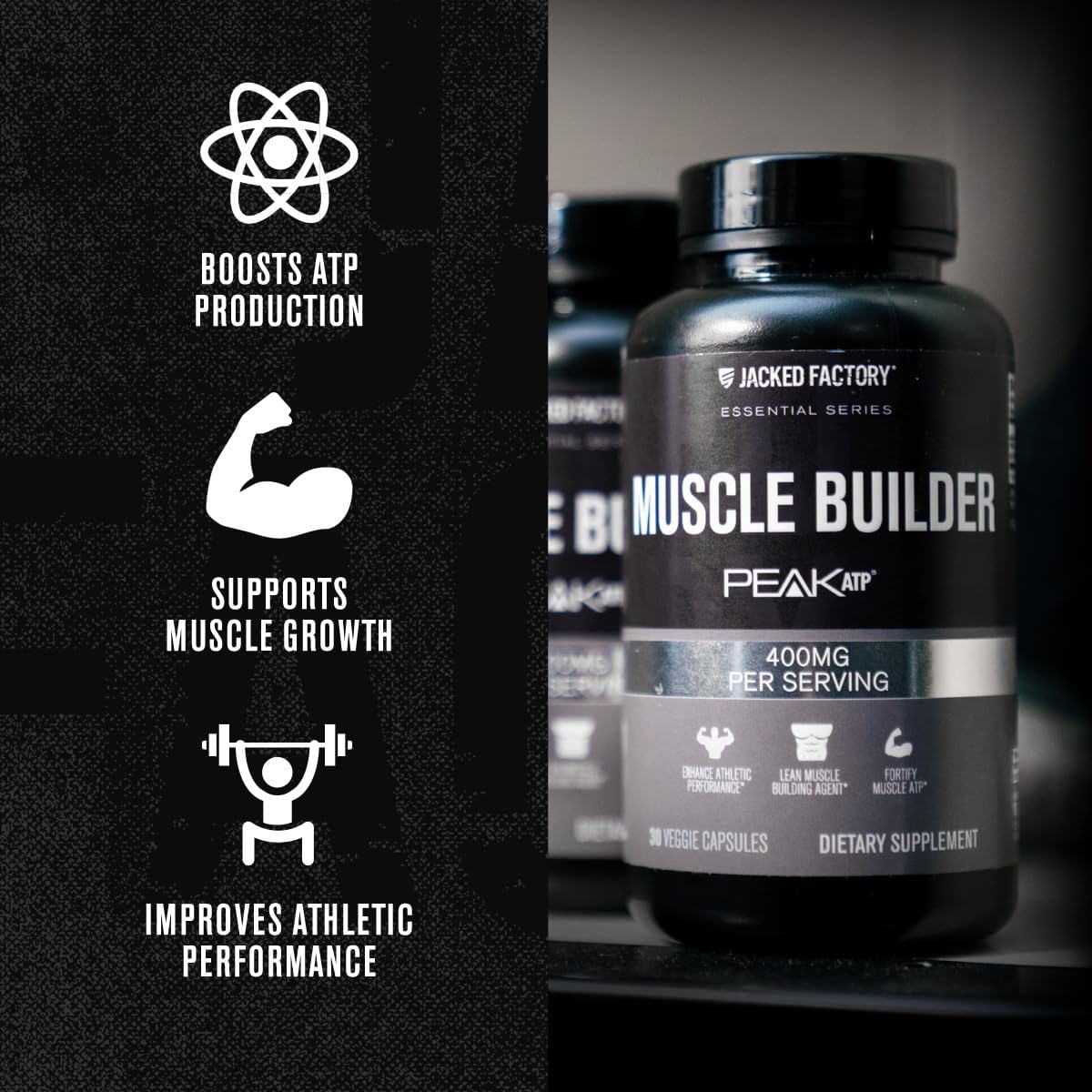 Jacked Factory Build-XT Muscle Builder & Performance Enhancer Combo (60 + 30 Capsules) - Essentials for Strength & Growth