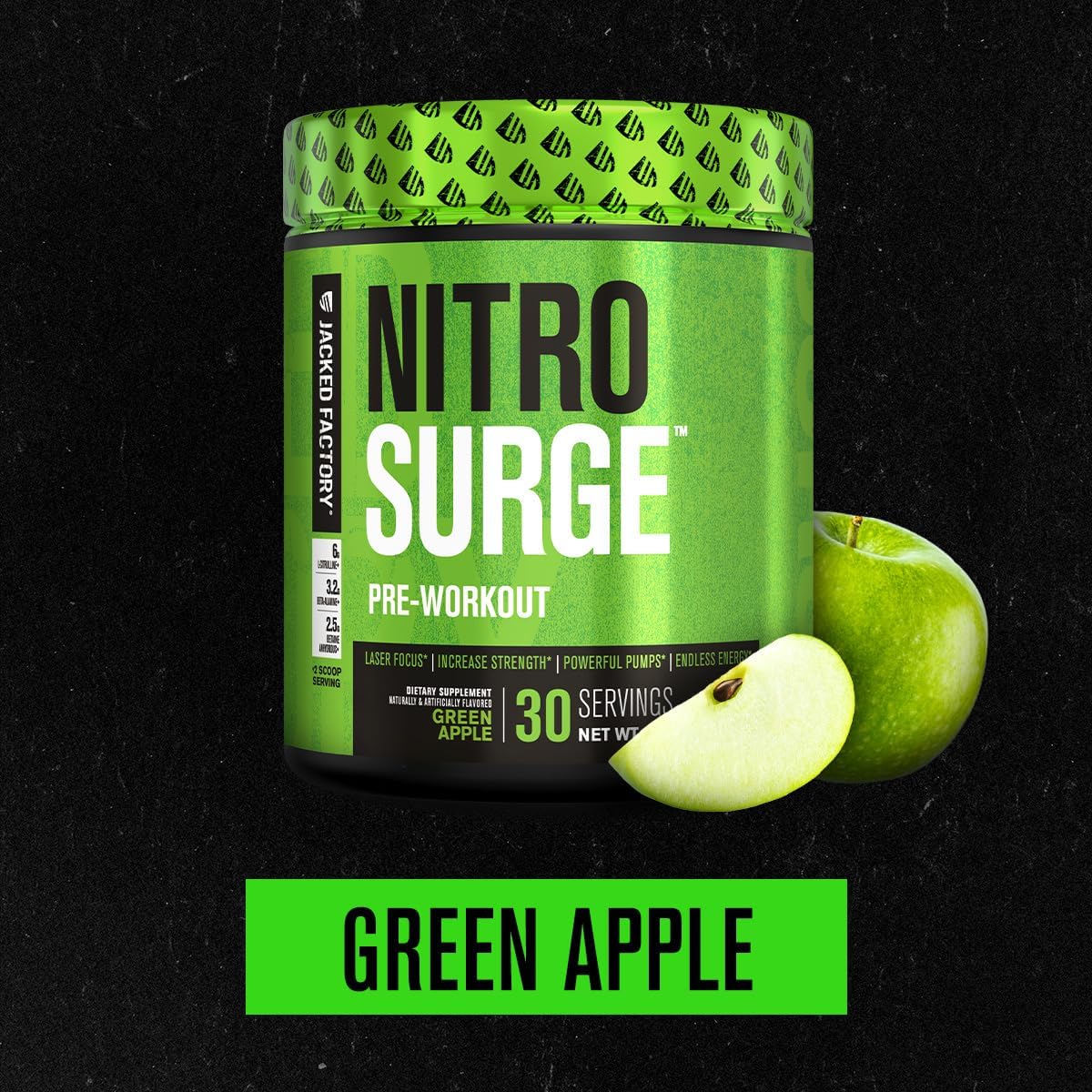 Jacked Factory Nitrosurge Pre-Workout in Green Apple & BCAA in Fruit Punch: Muscle Building & Recovery Formula