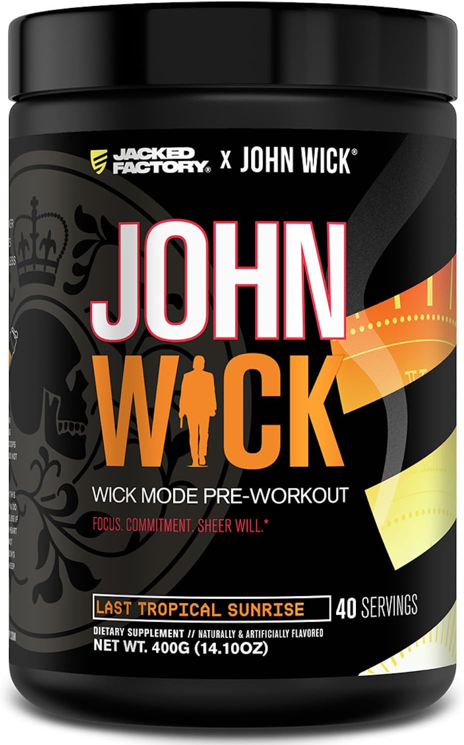 Jacked Factory X John Wick Wick Mode Pre Workout Powder - Tropical Sunrise Flavor - 40 Servings