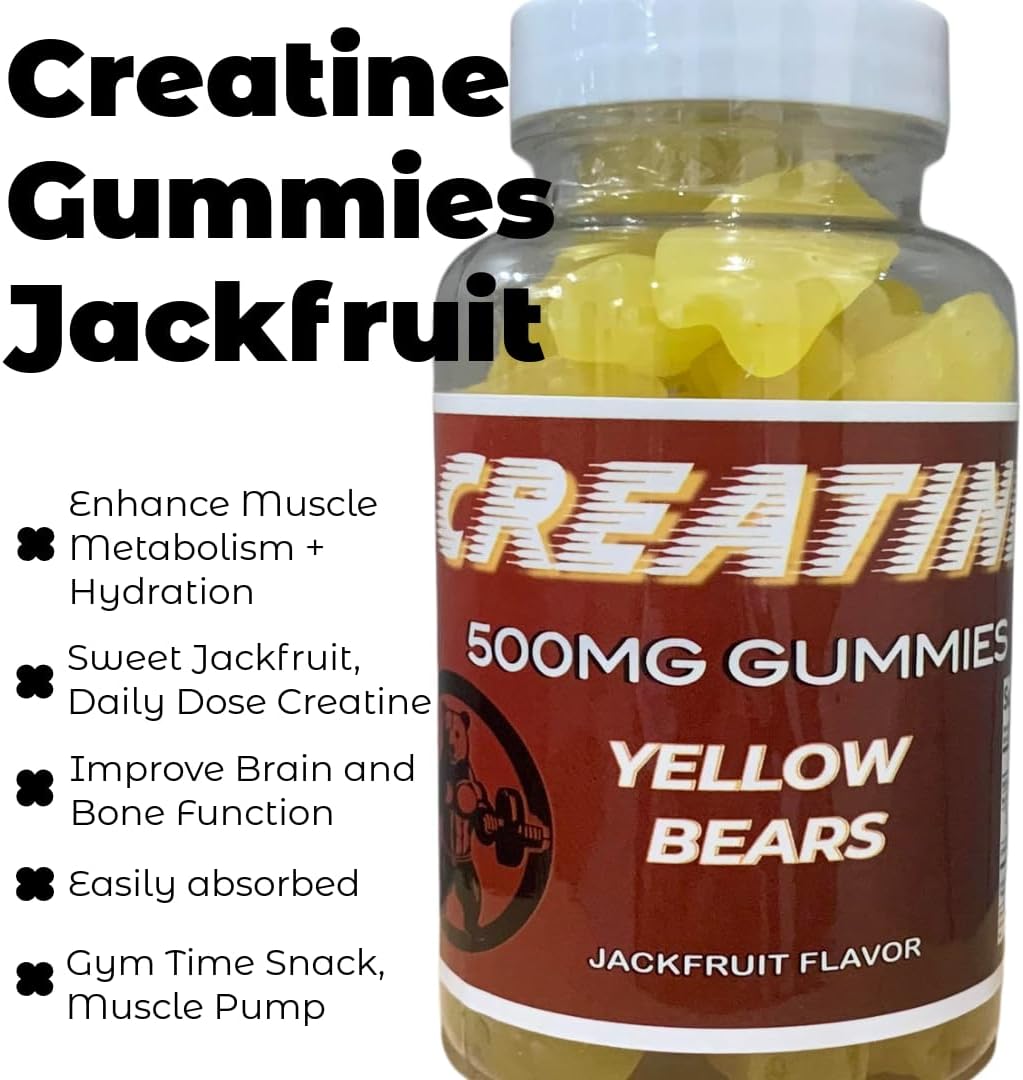 Jackfruit Creatine Gummies - 500mg Daily Dose for Performance and Recovery - 60 Gummies