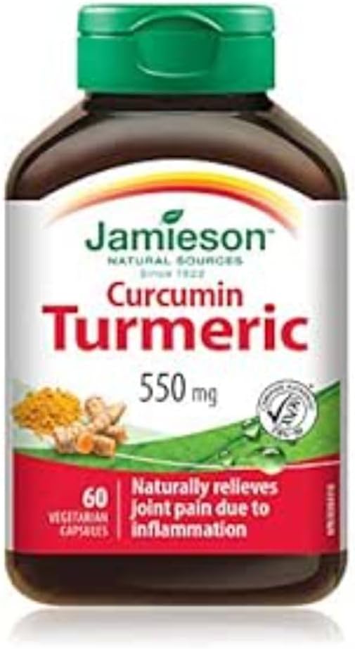 Jamieson Curcumin Turmeric Capsules - 60 Vegetarian Capsules for Joint Support and Overall Wellness
