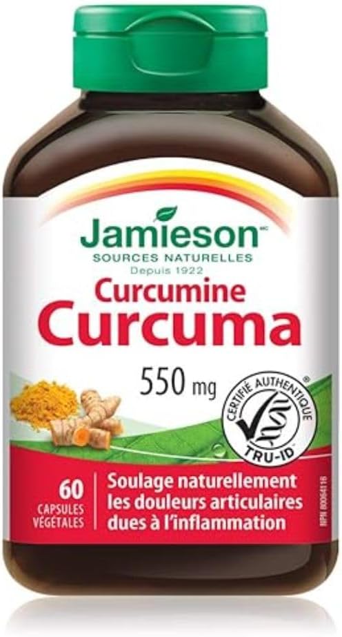 Jamieson Curcumin Turmeric Capsules - 60 Vegetarian Capsules for Joint Support and Overall Wellness