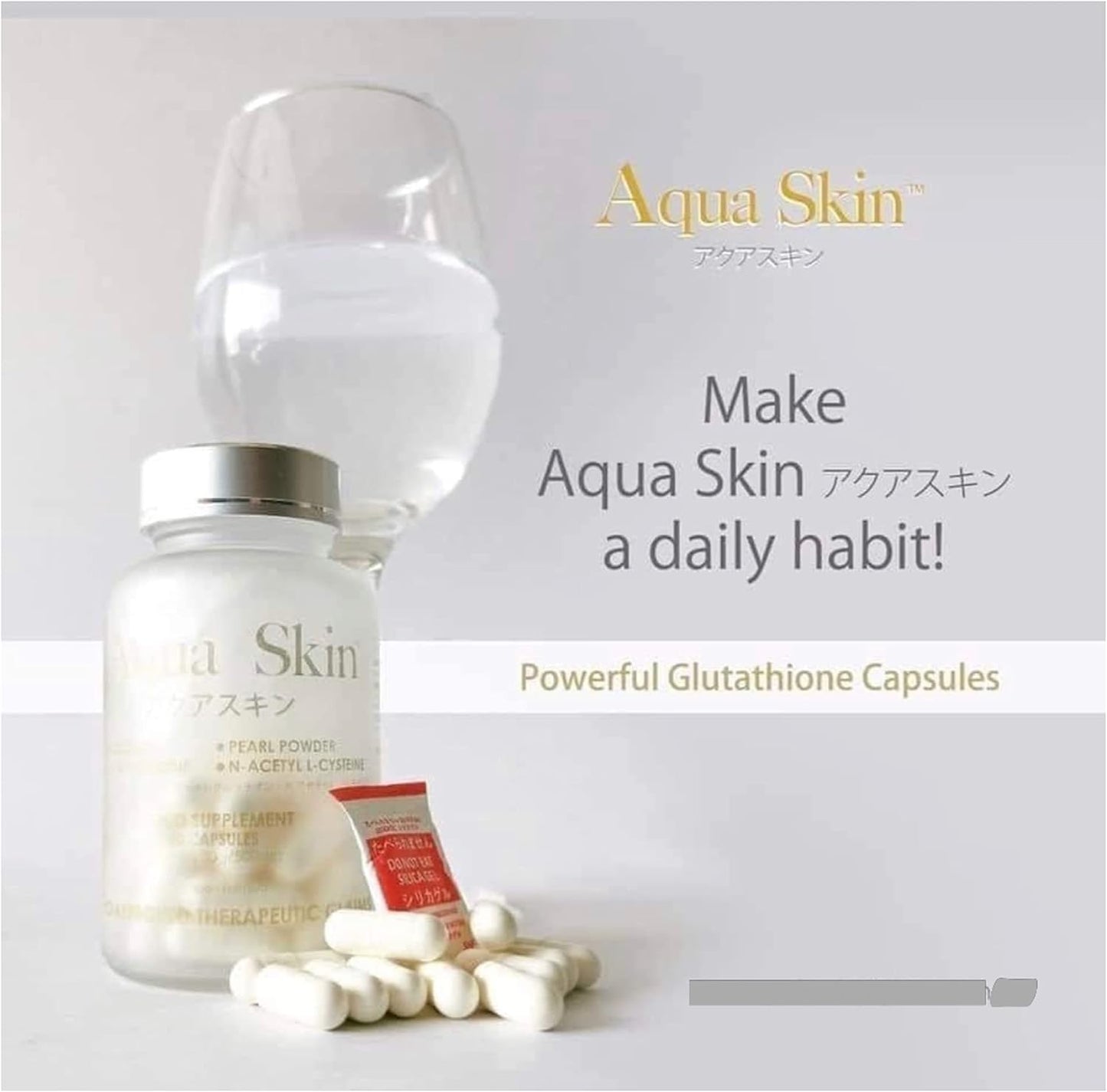 Japanese Aqua Skin Glutathione Capsules - 60 Capsules, 60.0 Count