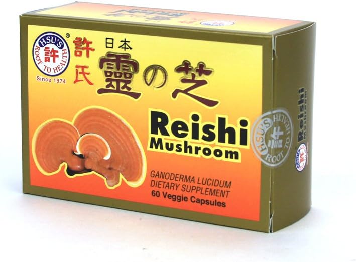 Japanese Reishi Mushroom Capsules by Hsu's Ginseng - 60 Count (SKU 3720)