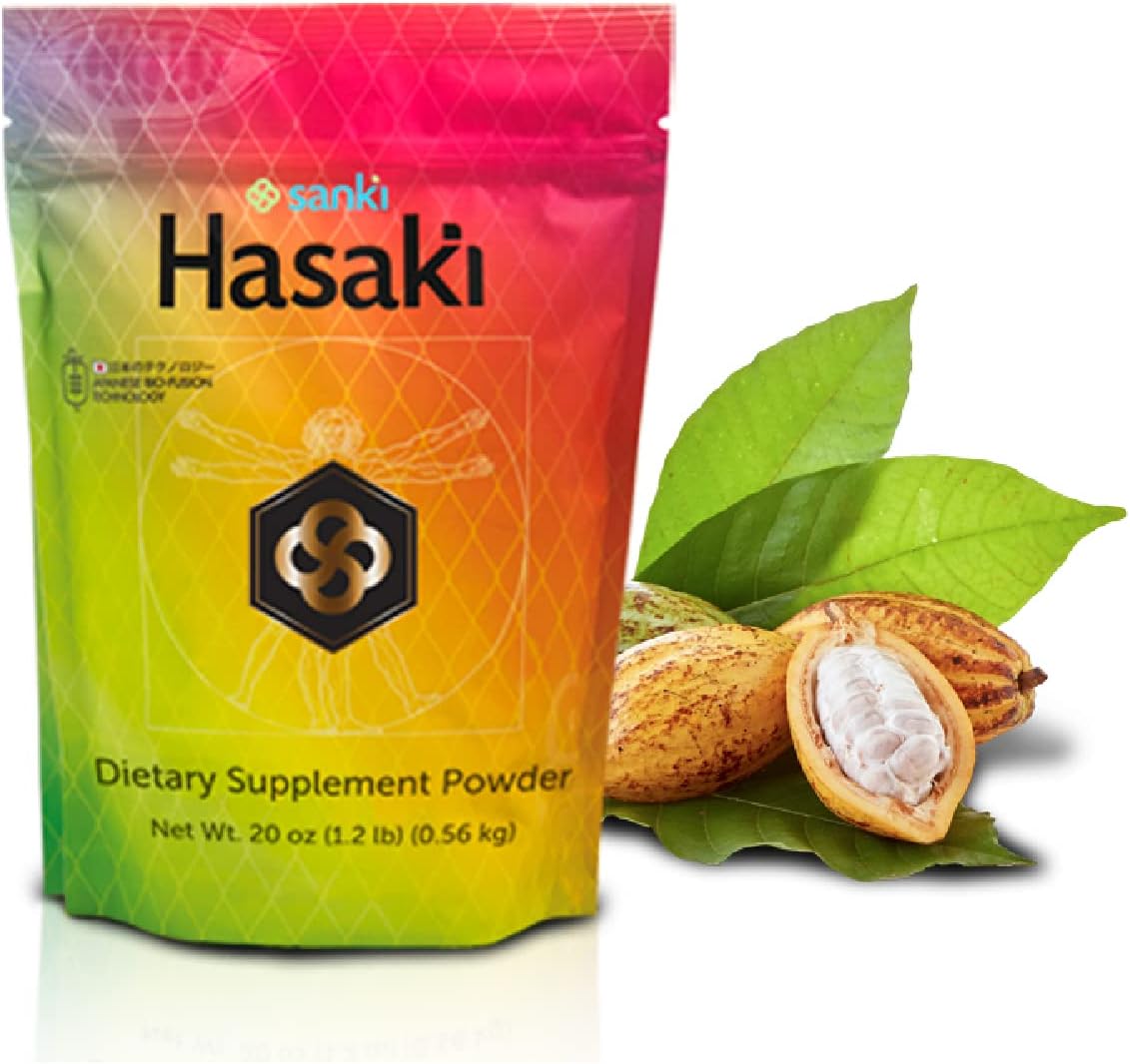 Japanese Sanki Global Chocolate Hasaki Dietary Supplement Powder - Gut Health and Nutrition Support - 20 oz (1.2 lbs) - 0.49 oz Protein per Serving
