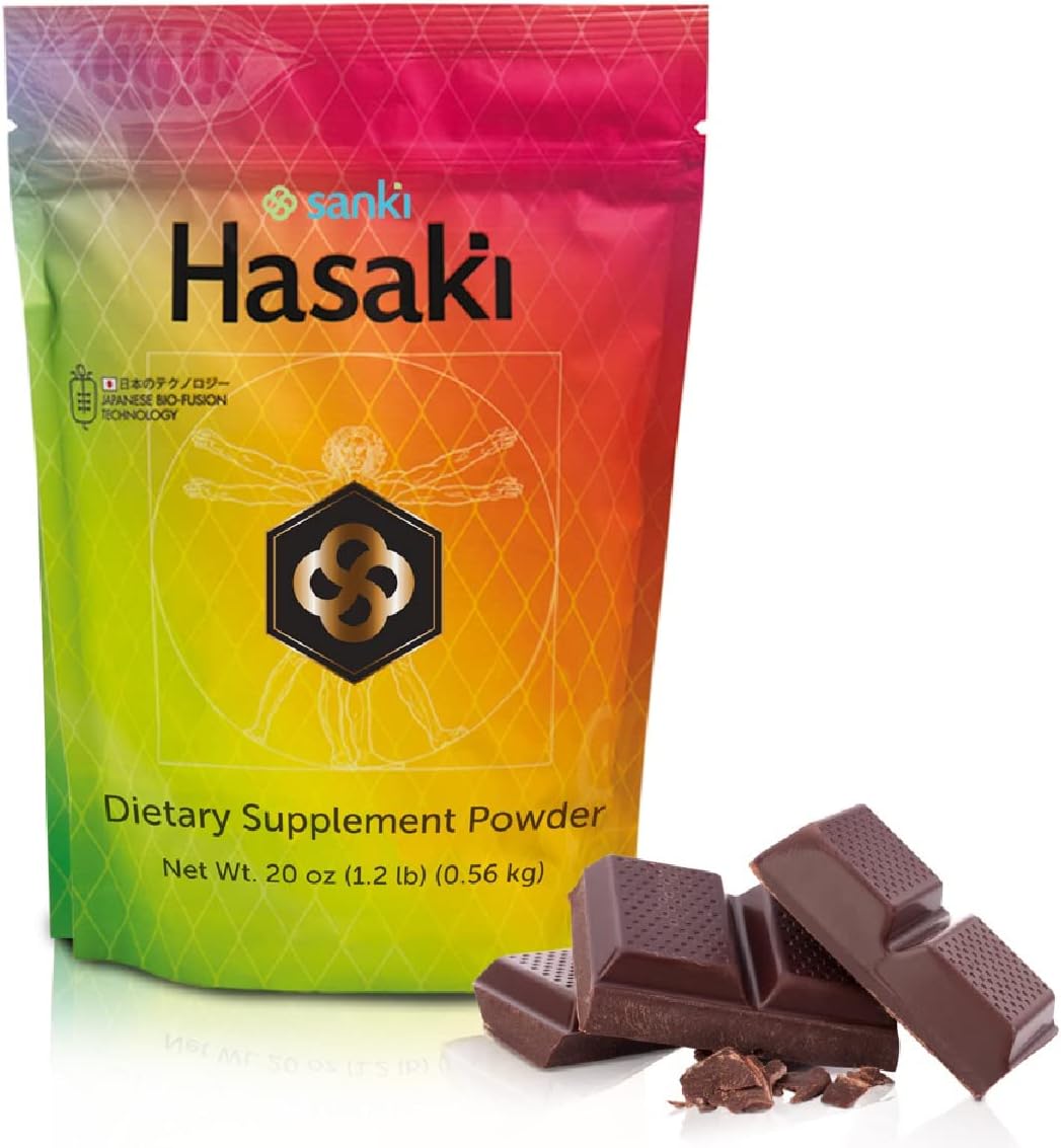 Japanese Sanki Global Chocolate Hasaki Dietary Supplement Powder - Gut Health and Nutrition Support - 20 oz (1.2 lbs) - 0.49 oz Protein per Serving