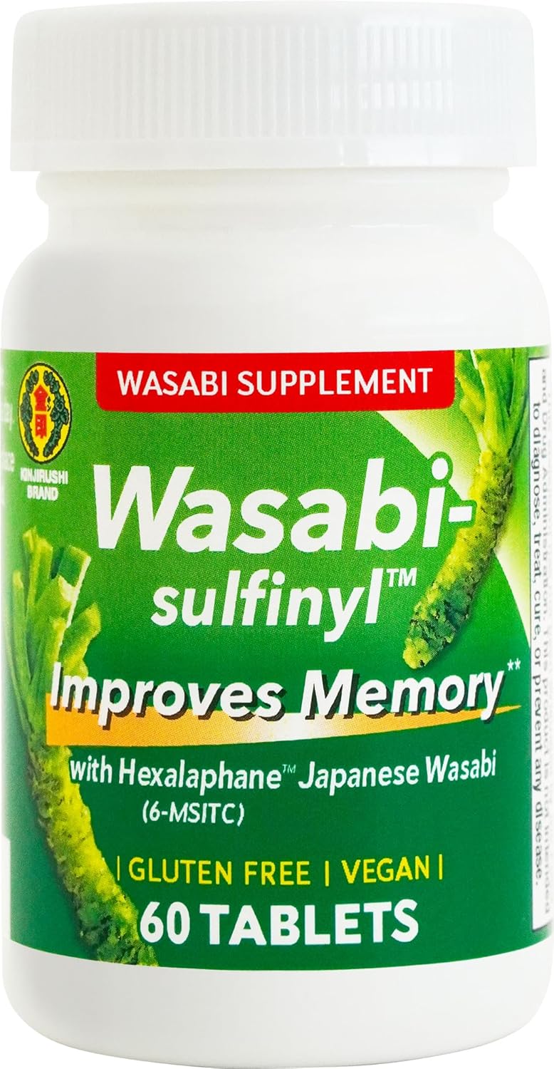 Japanese Wasabi Supplement for Memory and Brain Health - 60 Tablets, 2 Month Supply - Hexalaphane for Cognitive Support