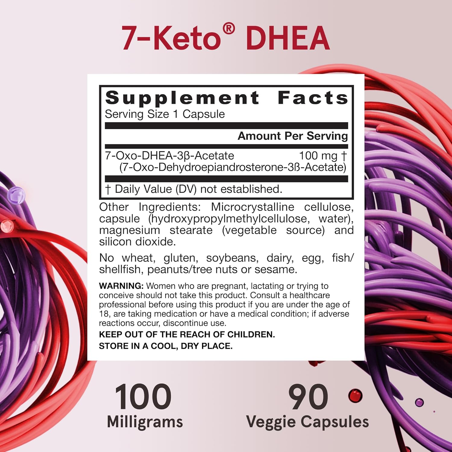 Jarrow Formulas 7-Keto DHEA 100 mg Veggie Caps - 90 Servings - Supports Carbohydrate Metabolism - Non-GMO, Gluten Free, Vegan