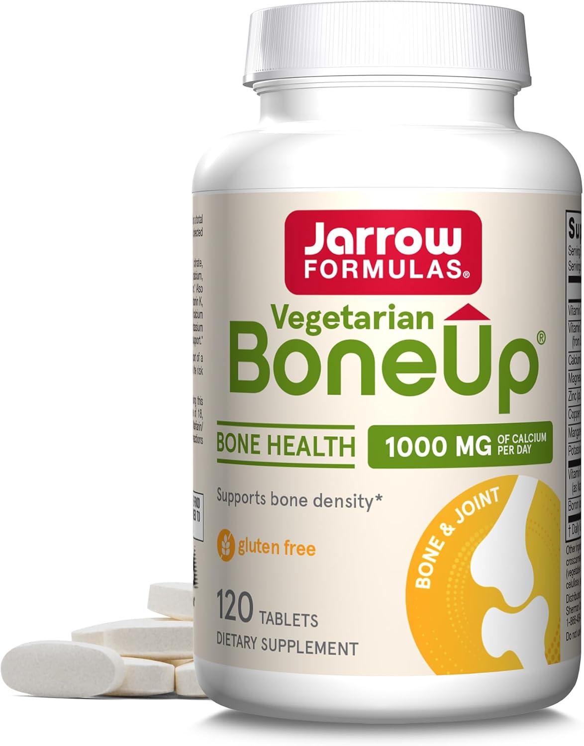 Jarrow Formulas BoneUp - Calcium, Vitamin D3, Boron, and Trace Minerals for Bone Health - 120 Vegetarian Tablets