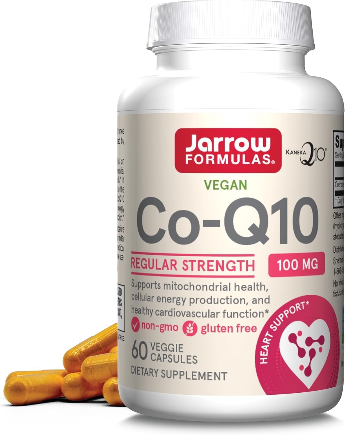 Jarrow Formulas CoQ10 100mg Capsules - Antioxidant Support for Energy & Heart Health - 60 Servings