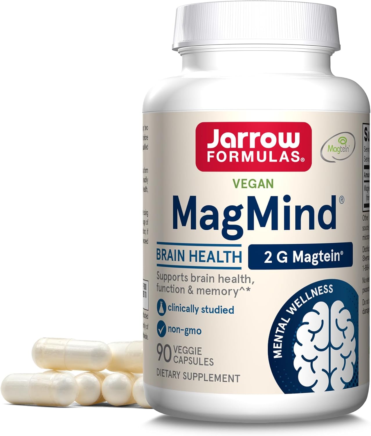 Jarrow Formulas Curcumin 95 500mg - 120 Servings - Turmeric Extract & MagMind Brain Health with Magtein, Dietary Supplement