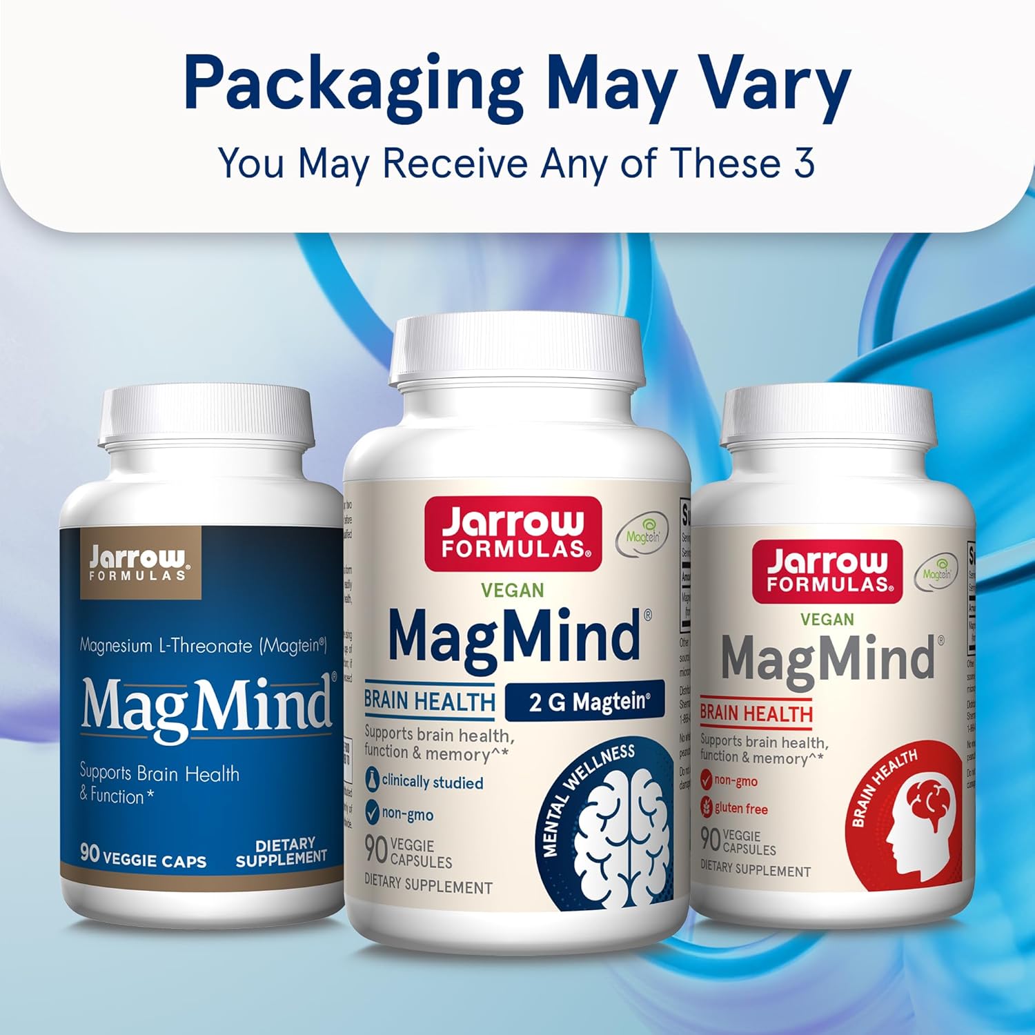 Jarrow Formulas Curcumin 95 500mg - 120 Servings - Turmeric Extract & MagMind Brain Health with Magtein, Dietary Supplement