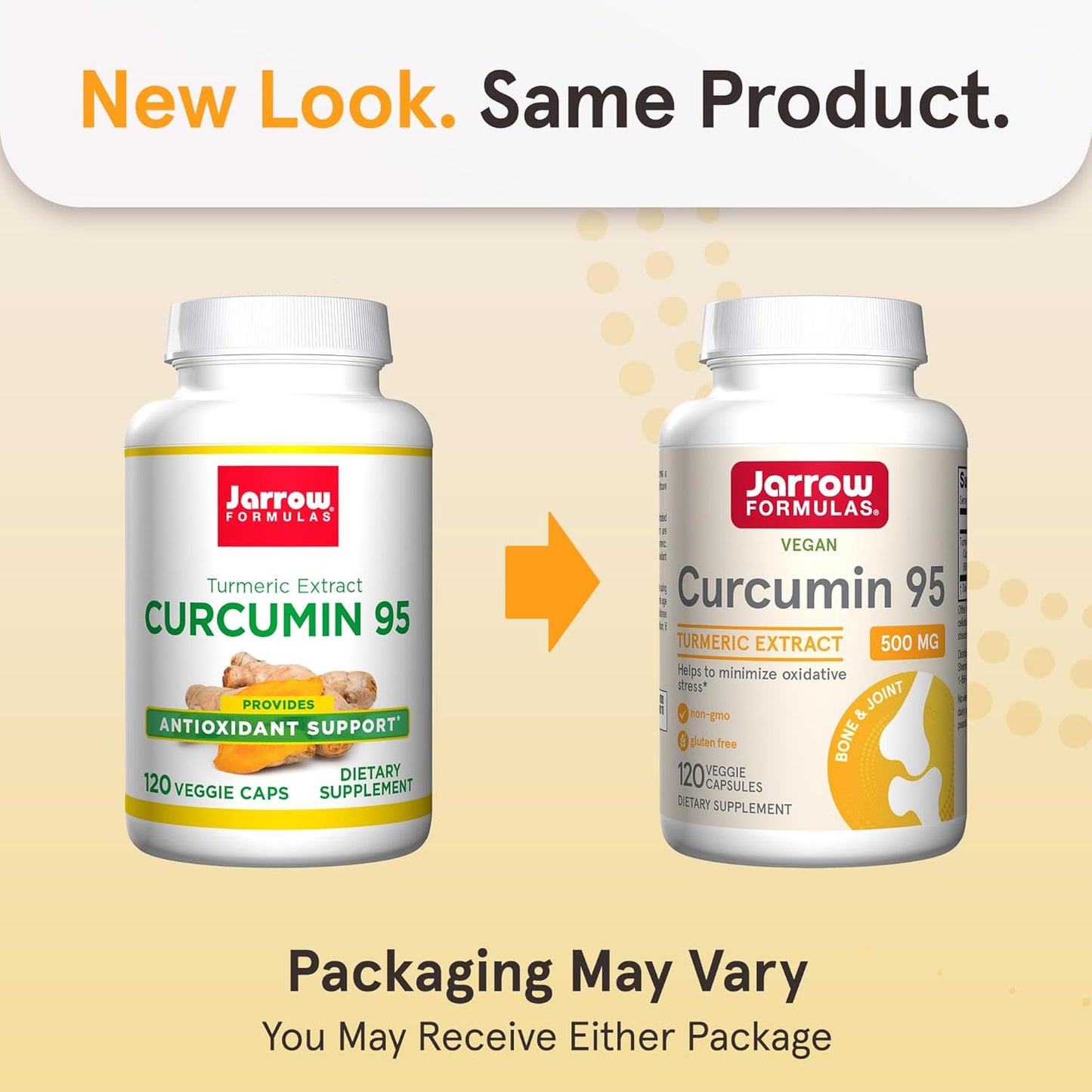 Jarrow Formulas Curcumin 95 500mg - 120 Servings Veggie Caps with Milk Thistle 150mg Silymarin Extract