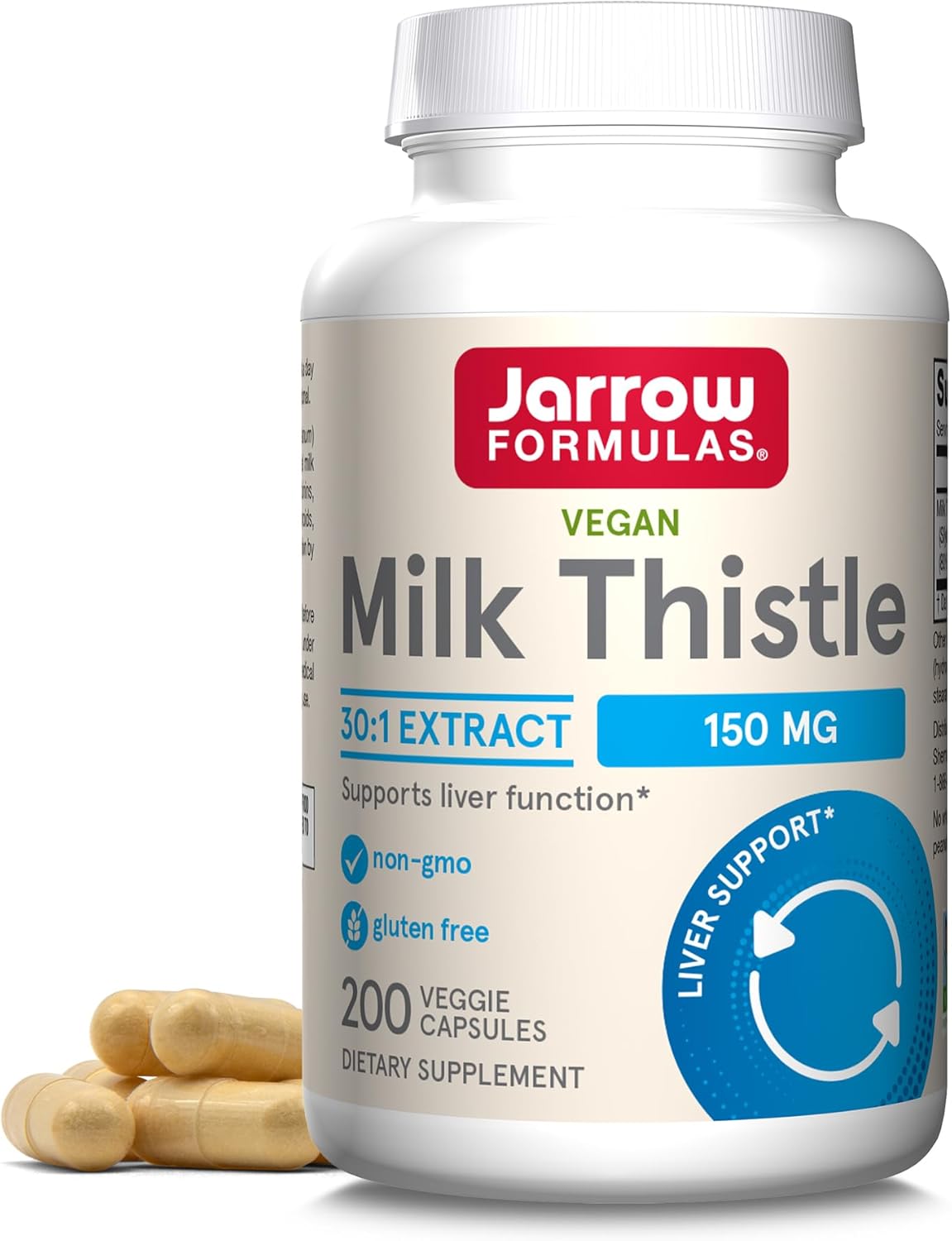 Jarrow Formulas Curcumin 95 500mg - 120 Servings Veggie Caps with Milk Thistle 150mg Silymarin Extract