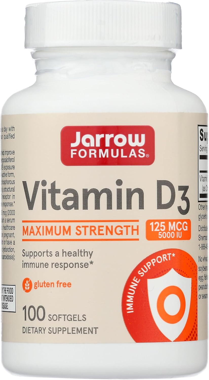 Jarrow Formulas Curcumin 95 500mg & Vitamin D3 125 mcg Bundle - Up to 120 Servings of Curcumin and 100 Servings of Vitamin D3