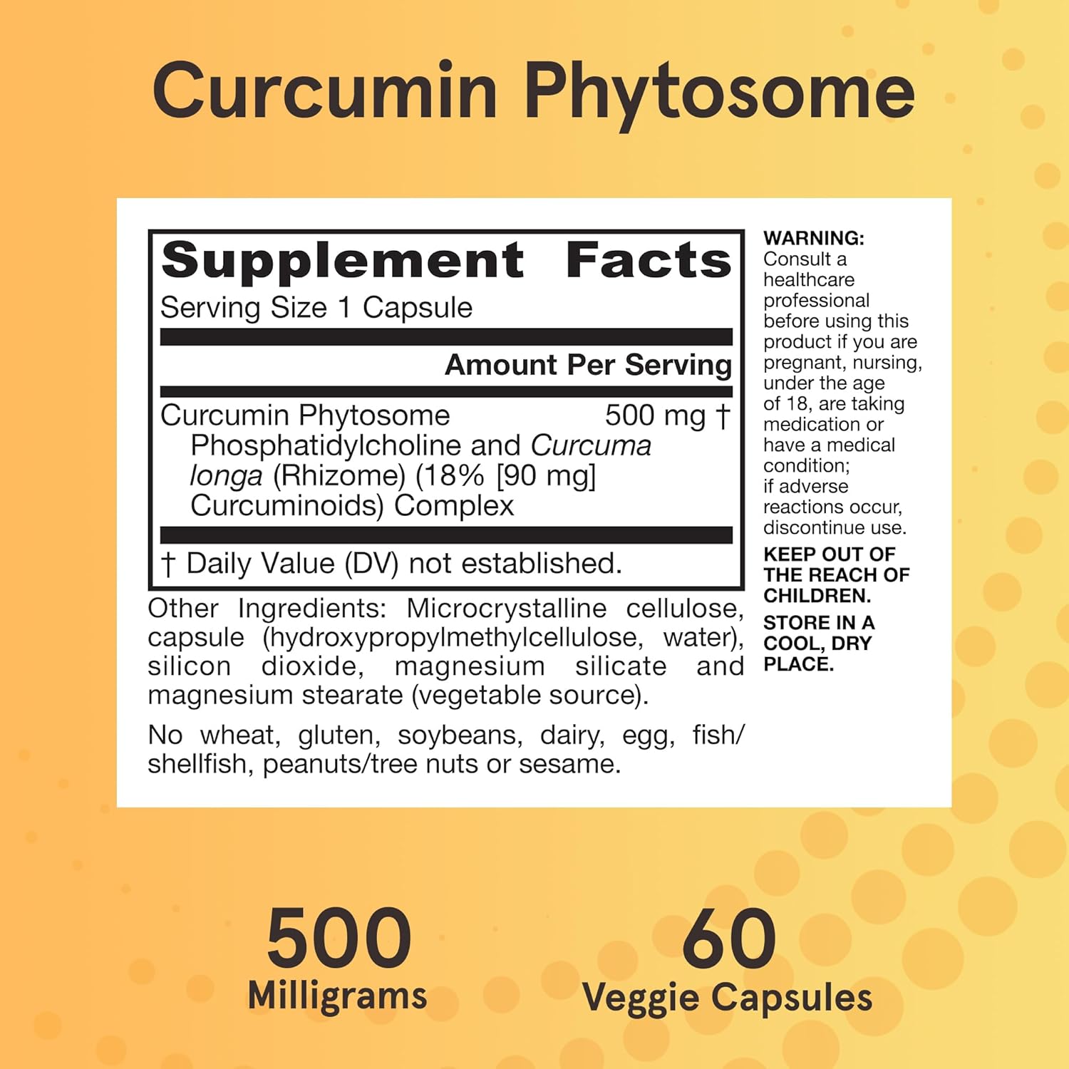 Jarrow Formulas Curcumin Phytosome 500mg Veggie Capsules with Meriva - Antioxidant & Joint Health Support - 60 Servings