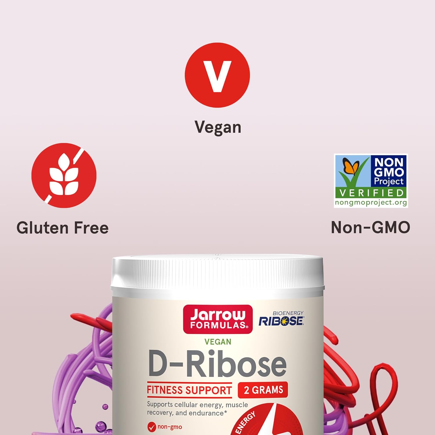 Jarrow Formulas D-Ribose Powder 2 Grams - Dietary Supplement for Muscle Recovery and Endurance - 7.05 oz - 90 Day Supply