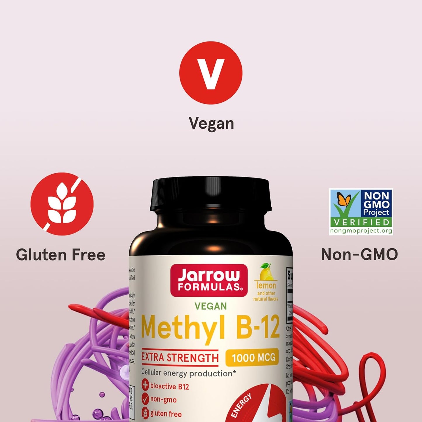 Jarrow Formulas Extra Strength Methyl B-12 Chewable Tablets for Cellular Energy - 100 Day Supply